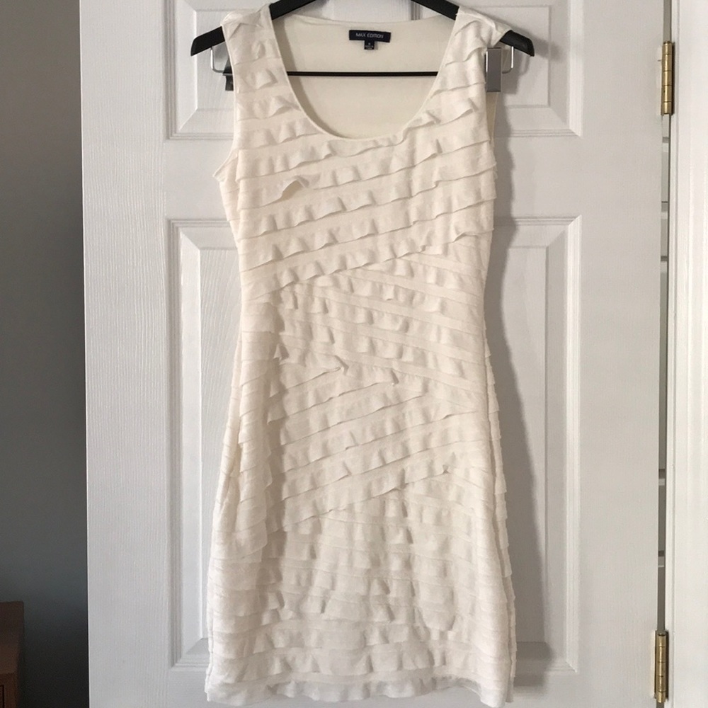 Off white ruffled dress